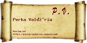 Perka Valéria névjegykártya